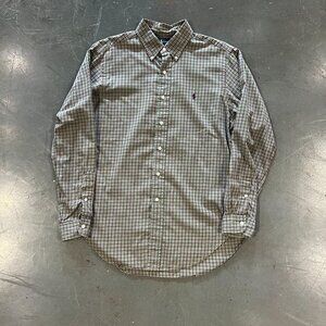 Vintage Ralph Lauren Checkered Oxford Shirt Green/Purple • M